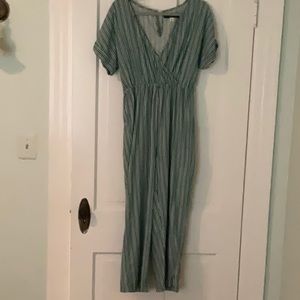 Francesca’s Striped Green Jumpsuit